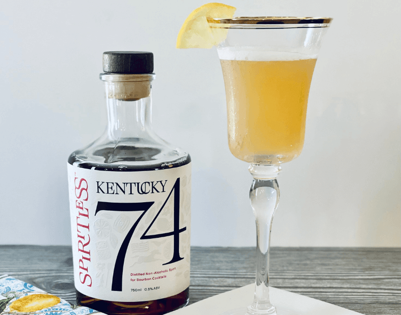 Spiritless Kentucky 74 Non-Alcoholic Bourbon Maple Leaf Cocktail