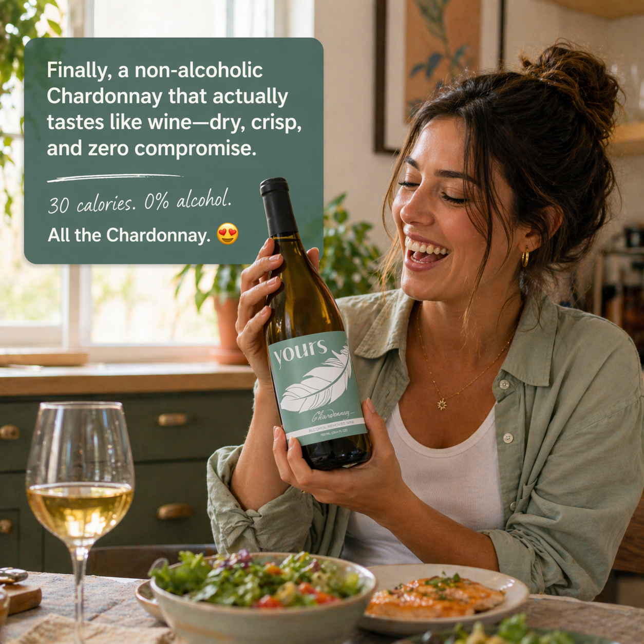 YOURS Non-Alcoholic Wine California Chardonnay