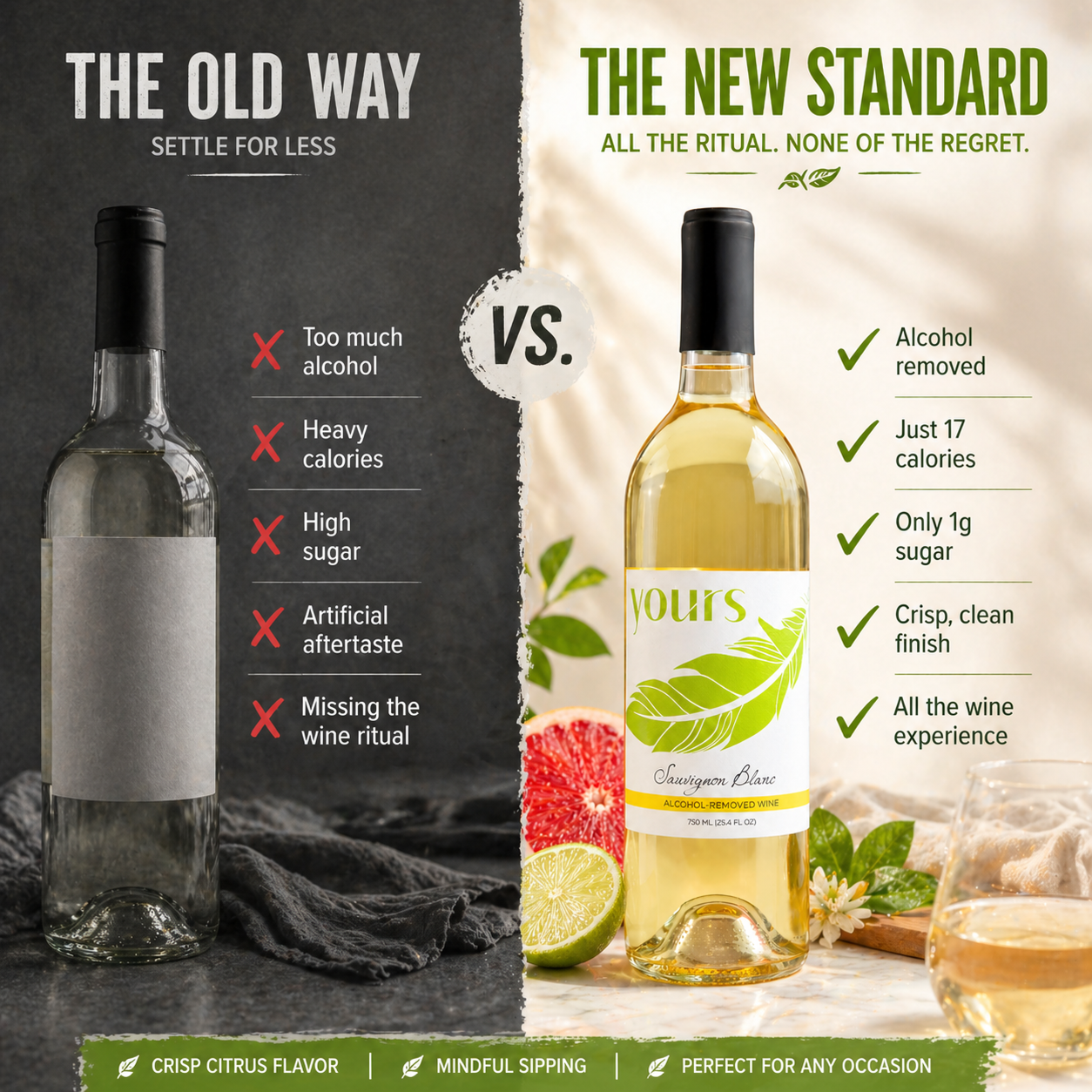 YOURS Non-Alcoholic Wine Washington Sauvignon Blanc
