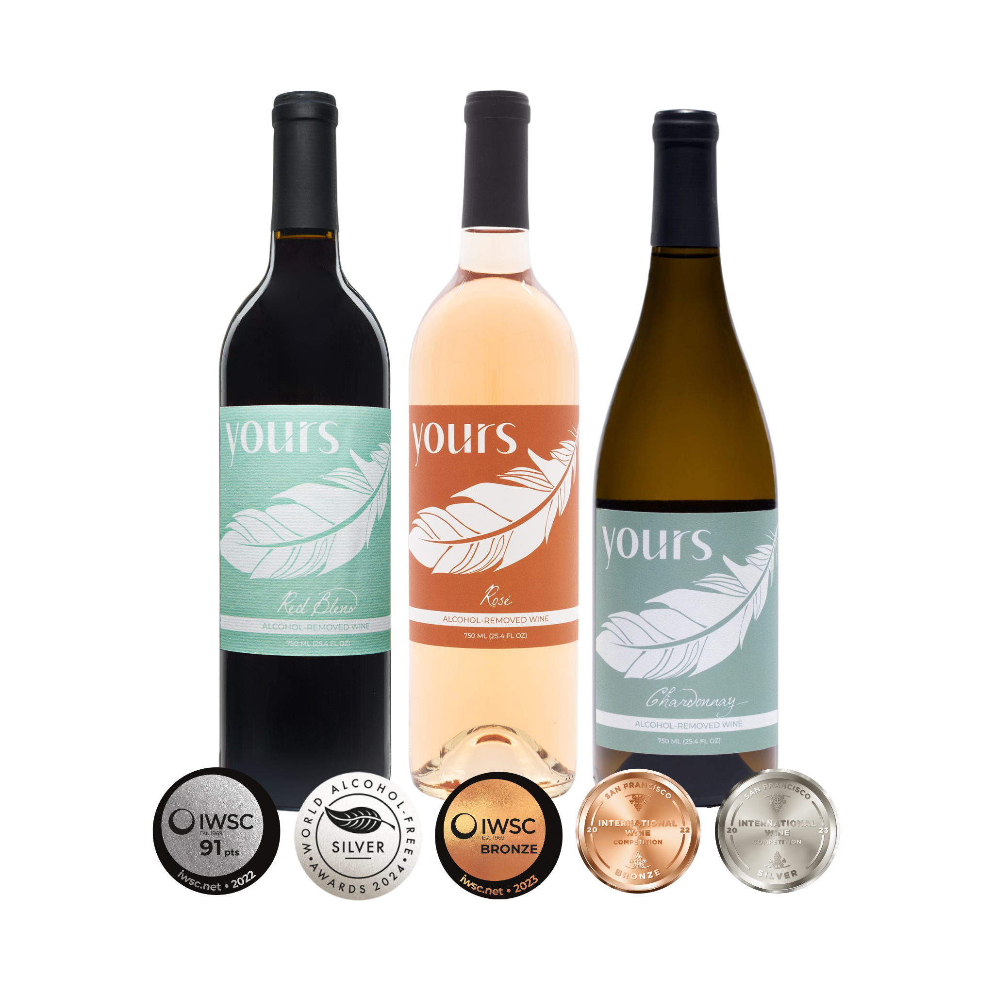 YOURS Non-Alcoholic Wine Sampler Pack (3 Wines)