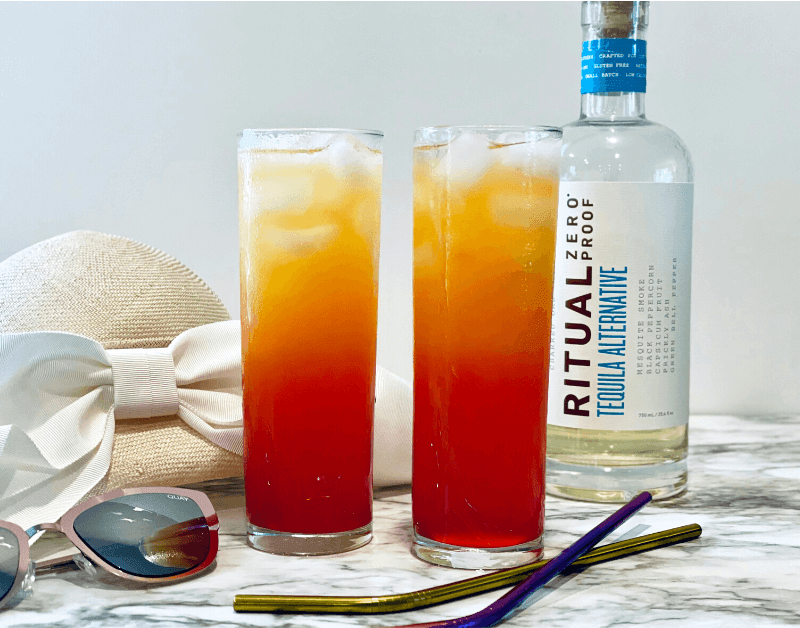 Non-Alcoholic Tequila Sunrise Cocktail