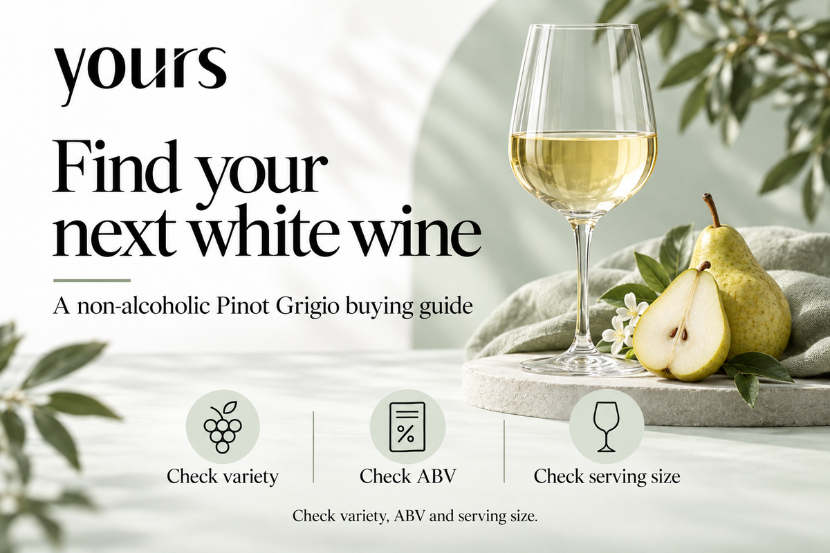Find your next white wine. A non-alcoholic Pinot Grigio buying guide. Check variety, ABV and serving size.