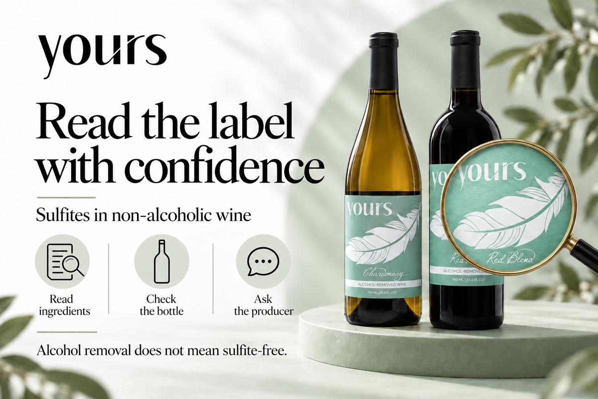 Read the label with confidence. Sulfites in non-alcoholic wine. Alcohol removal does not mean sulfite-free.
