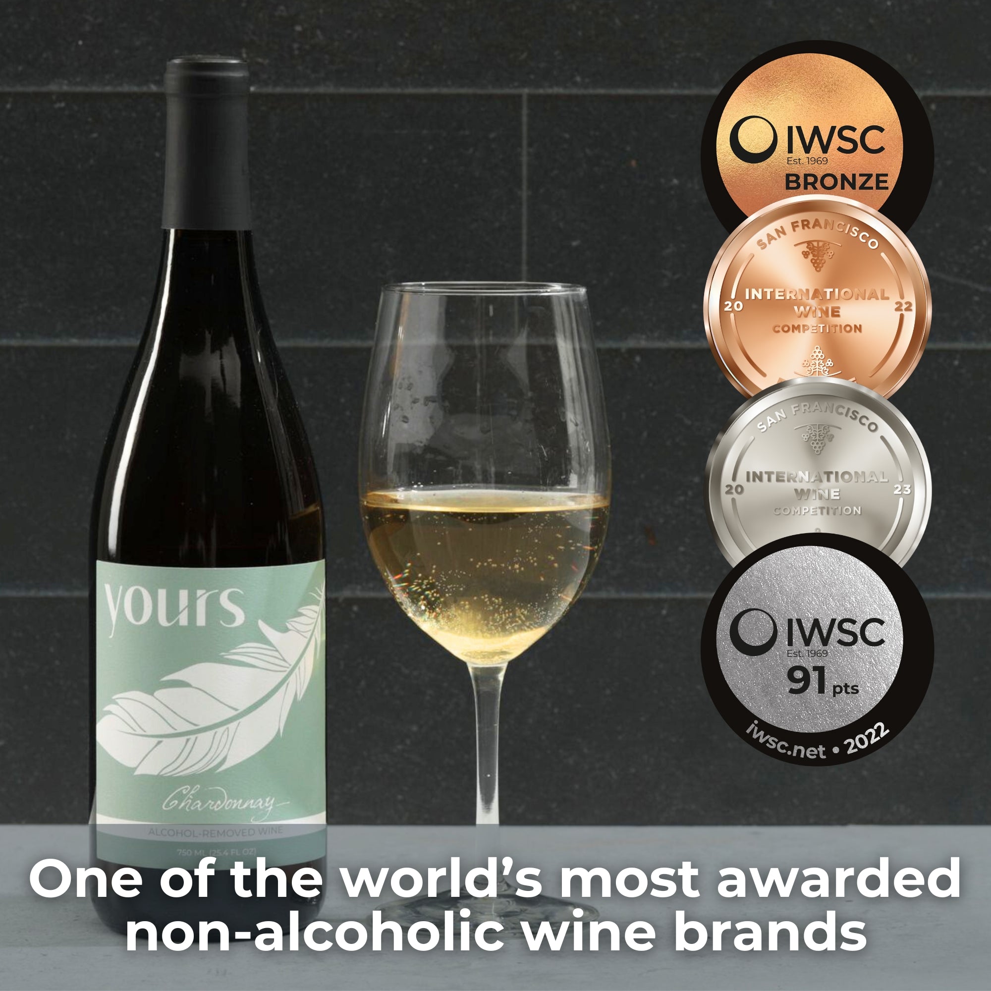 YOURS Non-Alcoholic Wine Small Batch California Chardonnay