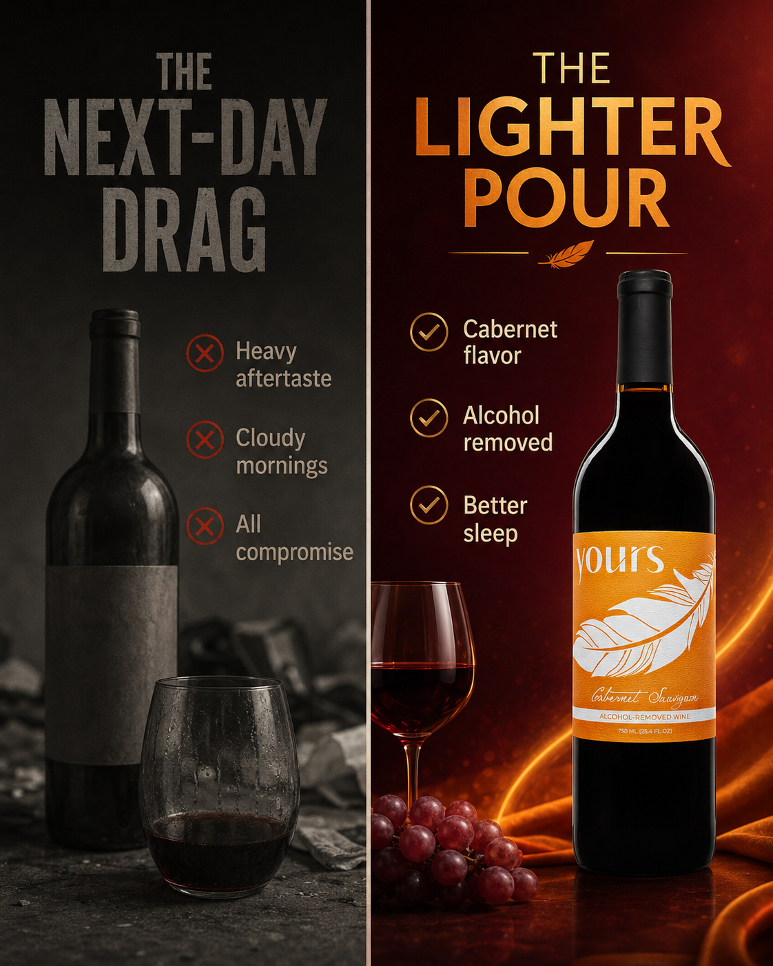 YOURS Non-Alcoholic Wine California Cabernet Sauvignon
