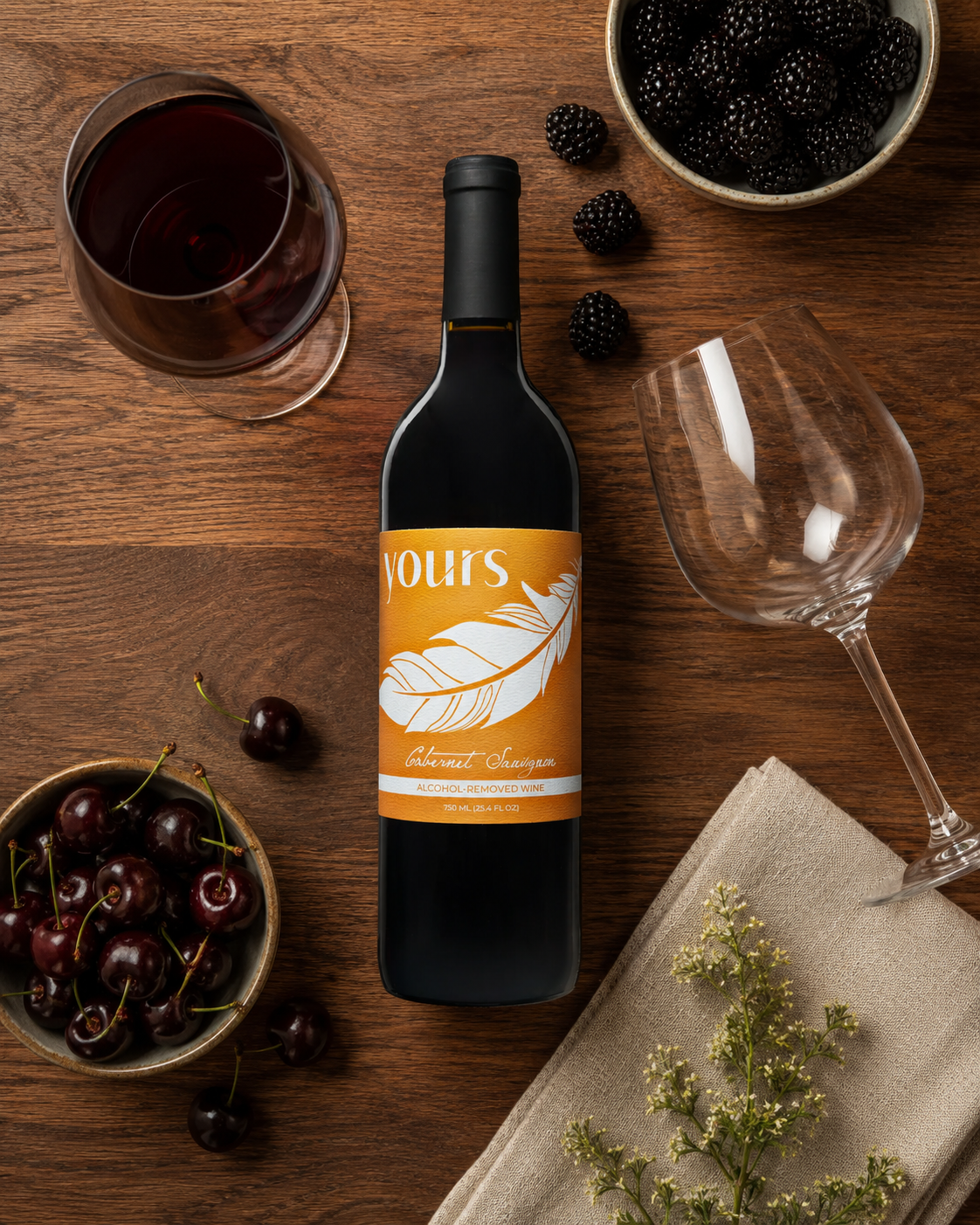 YOURS Non-Alcoholic Wine California Cabernet Sauvignon